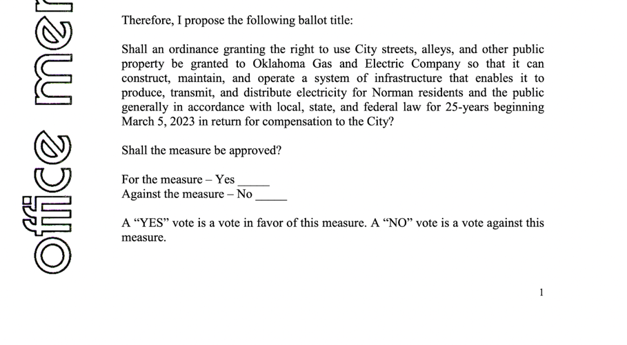 OG&E Aug. 7 proposed agreement amended