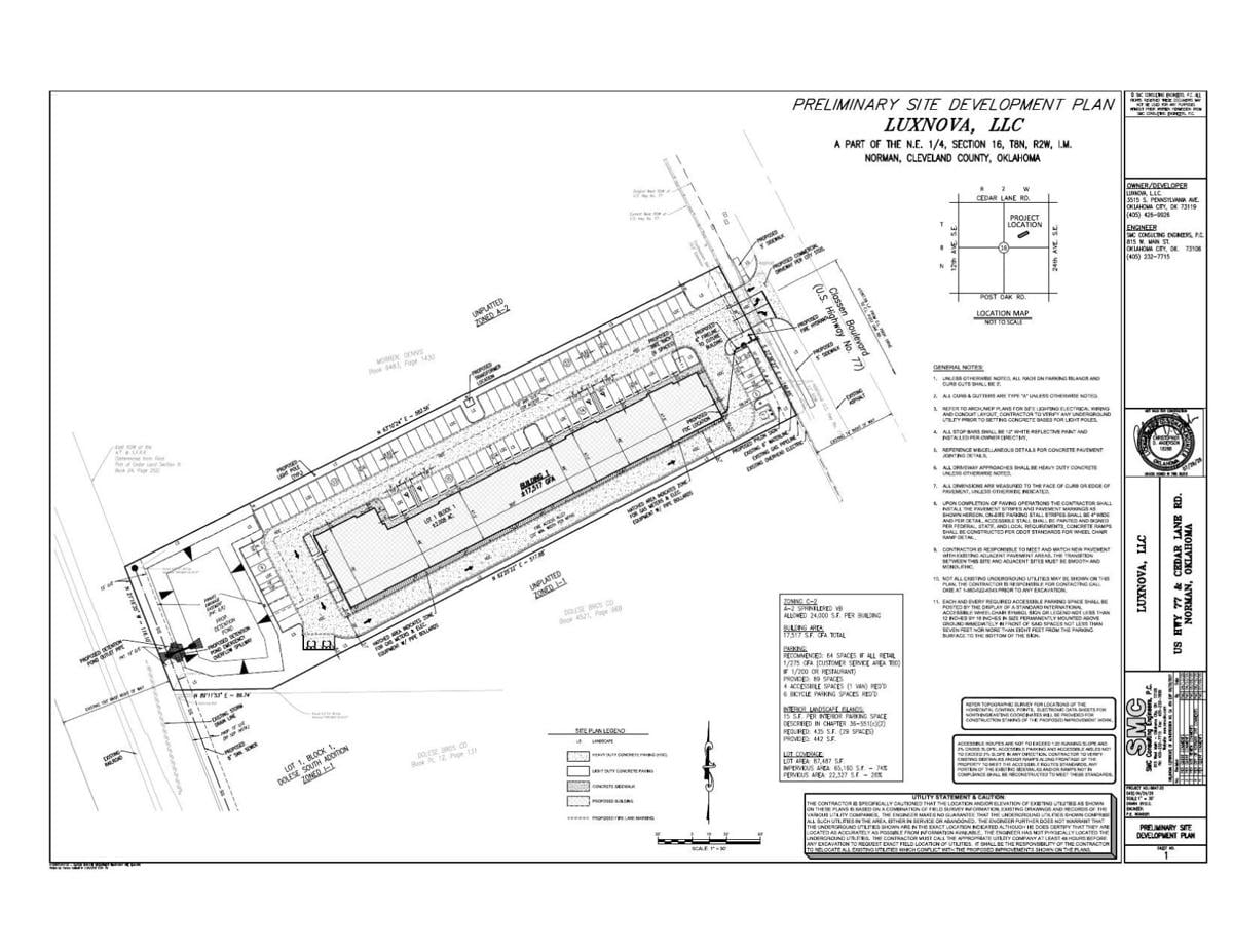 Proposed strip mall plan