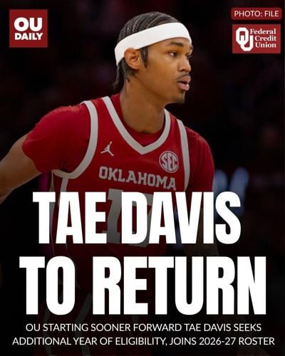 OU starting forward Tae Davis to return