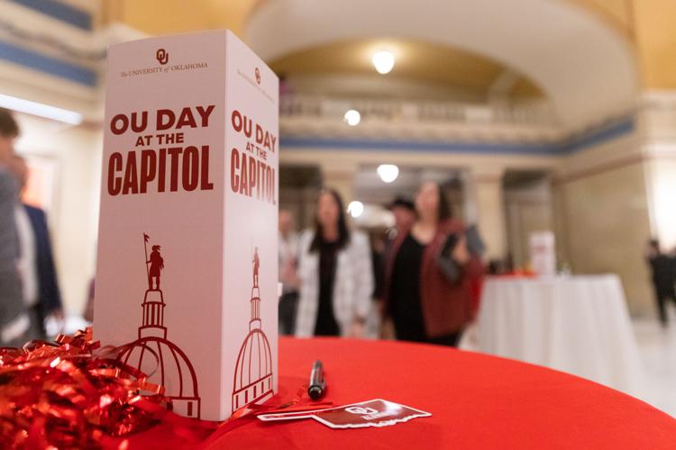'OU Day at the Capitol' table center