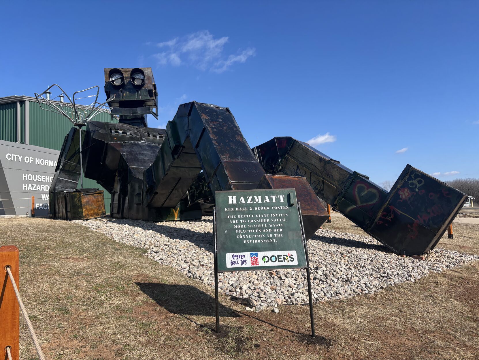 20-foot recycled materials sculpture unveiled in Norman | News
