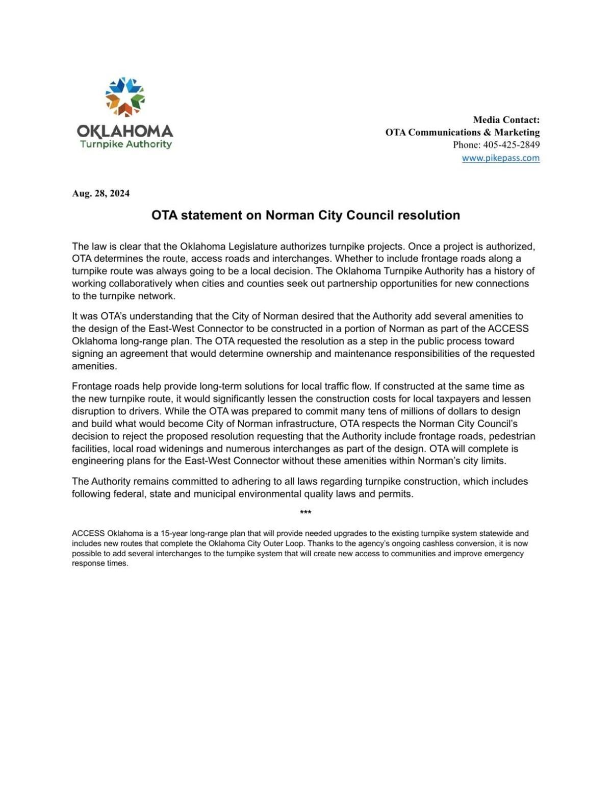 ota press release