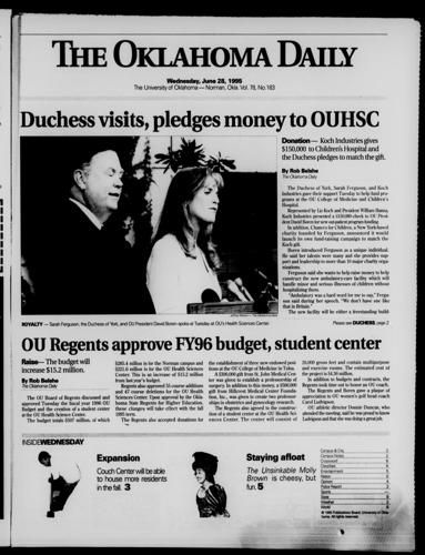 Duchess visits, pledges money to OUHSC