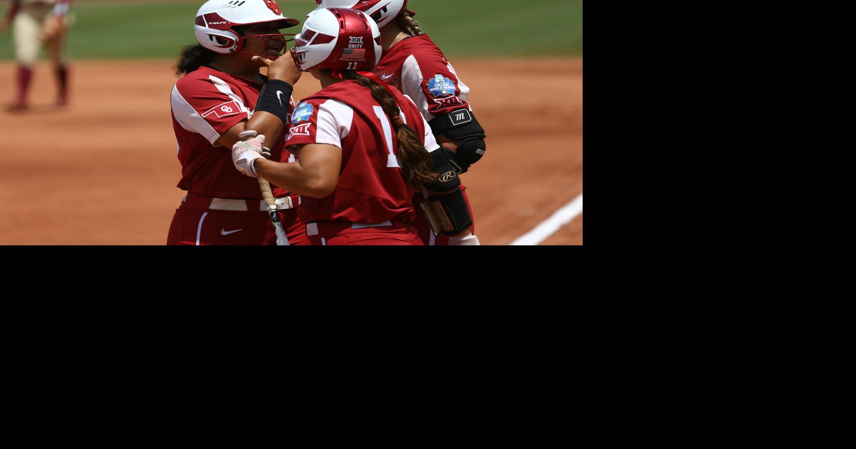 OU softball Sooners Jocelyn Alo, Tiare Jennings, Kinzie Hansen, Jayda