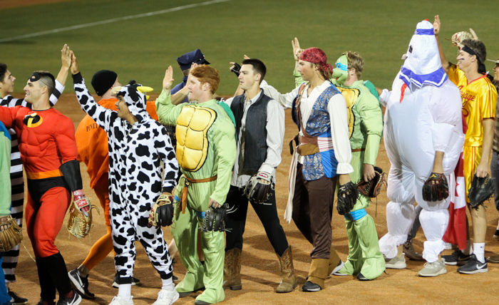 OU baseball/softball play in Halloween costume game (photos), Gallery