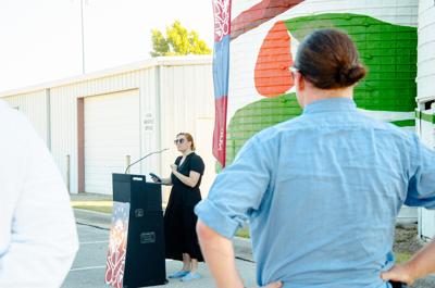 Griffin Park silo mural dedication