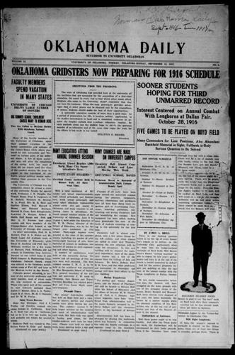 First edition of the Oklahoma Daily