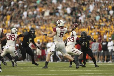Mayfield throws the ball