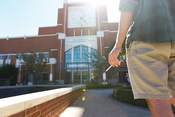 Photo illustration: Smoking on campus