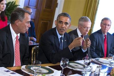 Barack Obama, Mitch McConnell, John Boehner, Harry Reid