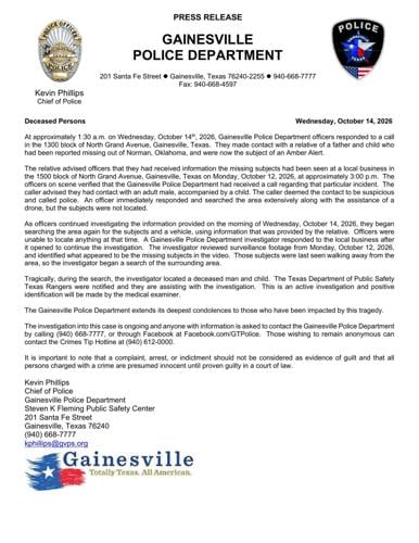 Gainesville press release