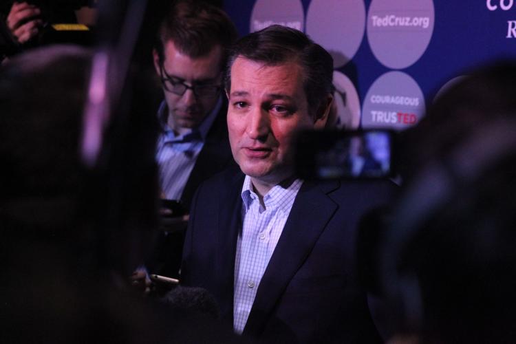 Ted Cruz talks to press