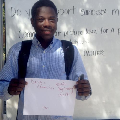 Darius Aruho, chemical engineering sophomore