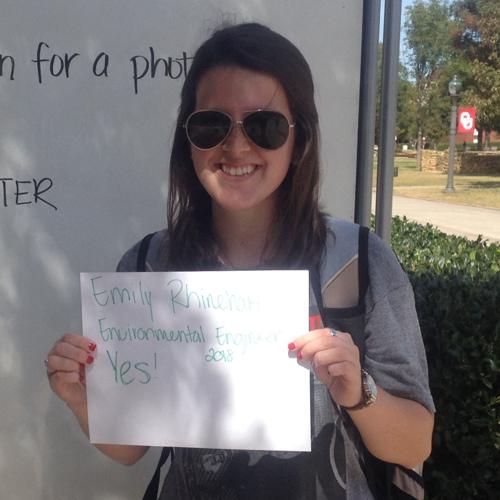 Emily Rhinehart, environmental engineering freshman