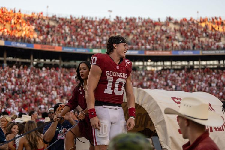 Golden Hat celebration after OU beats No. 1 Texas