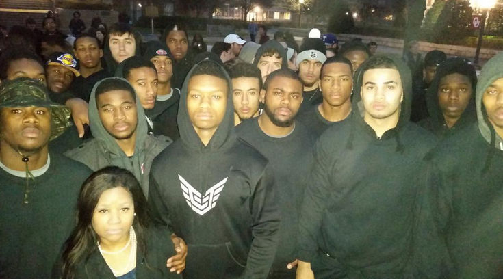 Students at North Oval demonstration