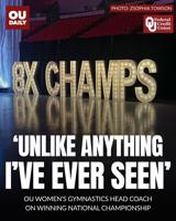 OU women's gymnastics head coach K.J. Kindler on team's performance in eighth NCAA championship win