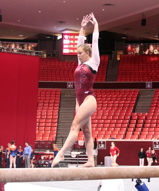 Unbeaten women's gymnastics fall in Big 12 Championships Sports