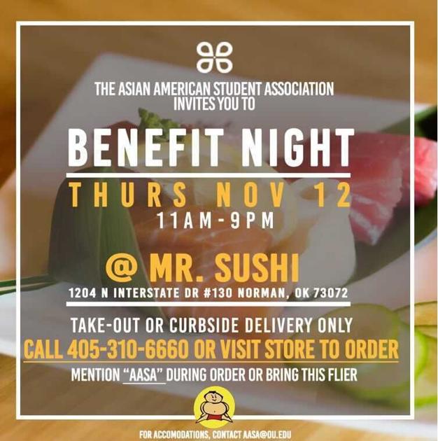 Ou Asian American Student Association Changes Food Fair Format Into Mutual Benefit Night At Local Mr Sushi Restaurant Culture Oudaily Com 149 12th ave se, norman, ok 73071. ou asian american student association