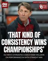 OU men's gymnastics head coach Mark Williams on team's consistency during sixth-straight win