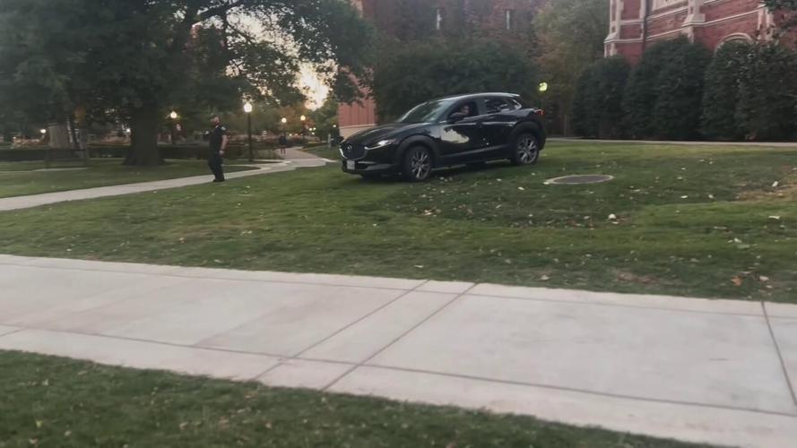OUPD drives car away from Evans Hall