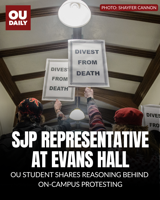 OU Students for Justice in Palestine protests, calls for divestment ahead of Board of Regents meeting