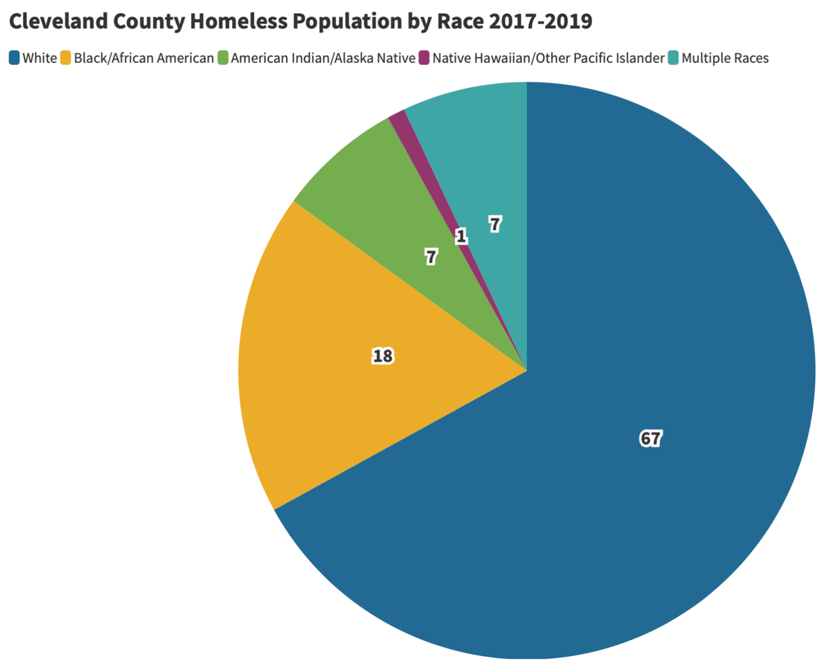 Cleveland County Homeless Population by Race 2017-2019