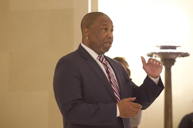 Johnnie Savory speaking at the Capitol