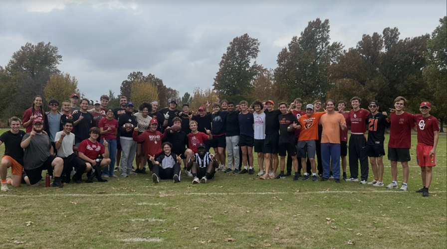 OU and OSU students during first Bedlam Flag Football
