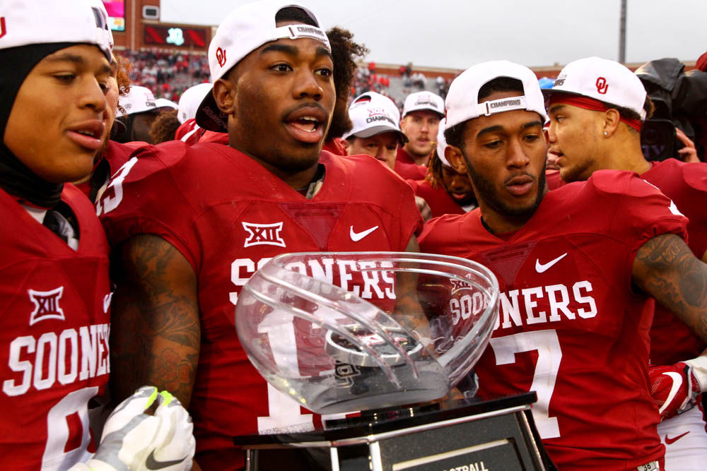 Oklahoma Football Sooners Celebrate Big 12 Championship In New Locker