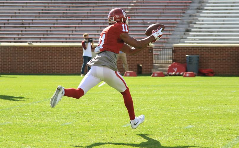 Dede Westbrook lunges for a ball