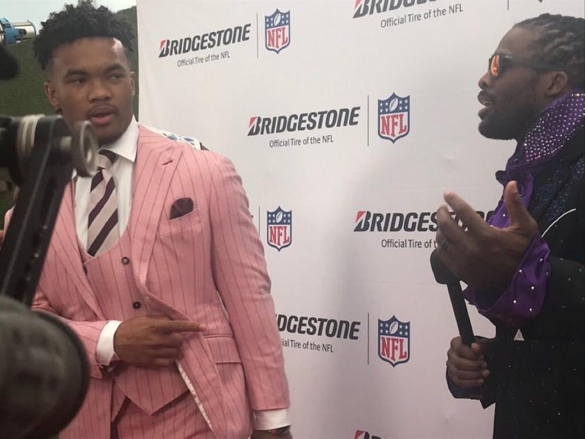 Pink Wool Maroon Stripes Lebron James The Story Behind Kyler Murray S 2019 Nfl Draft Suit Sports Oudaily Com