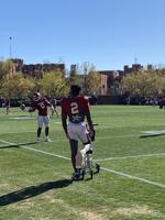OU football running back Jovantae Barnes misses spring practice with apparent foot injury
