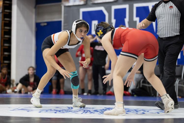 Norman High School wrestler Daviann Morris in match.
