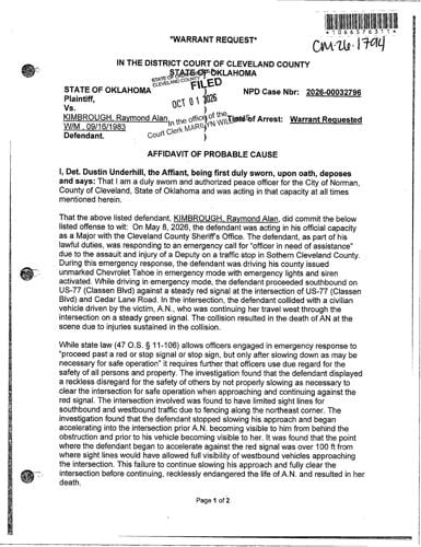 Warrant request page 1