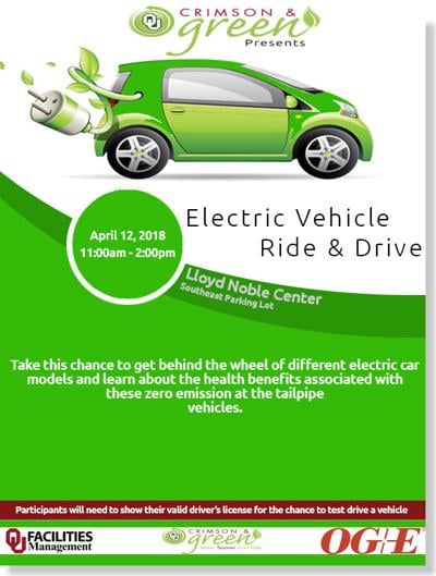 Ou Earth Month Event Provides Electric Cars For Students Faculty To