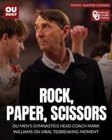 OU men's gymnastics head coach Mark Williams explains national championship tiebreaker
