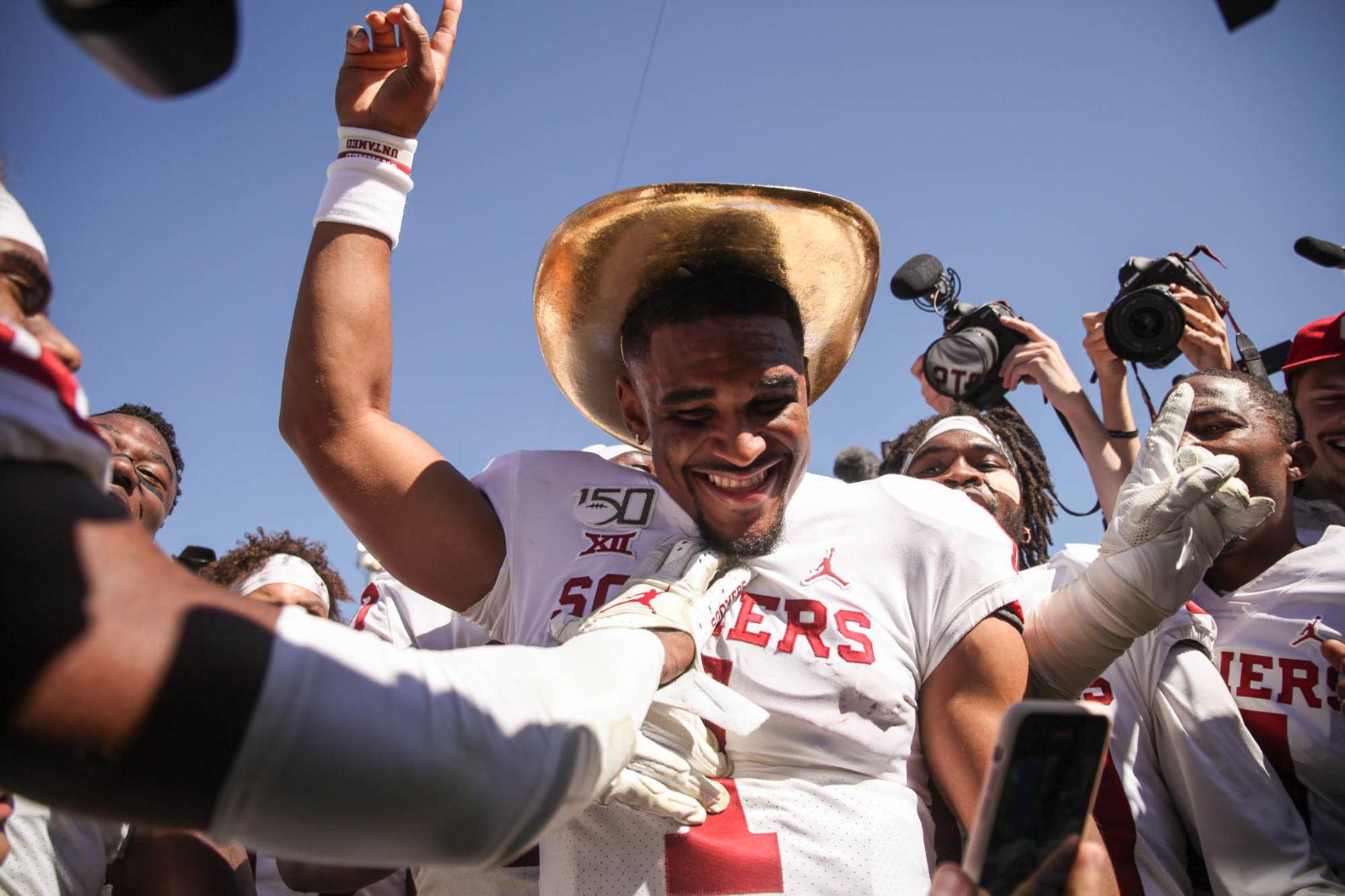 OU football: Sooners celebrate after beating Texas in Red River ...