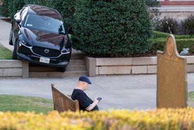 Stuck car and driver
