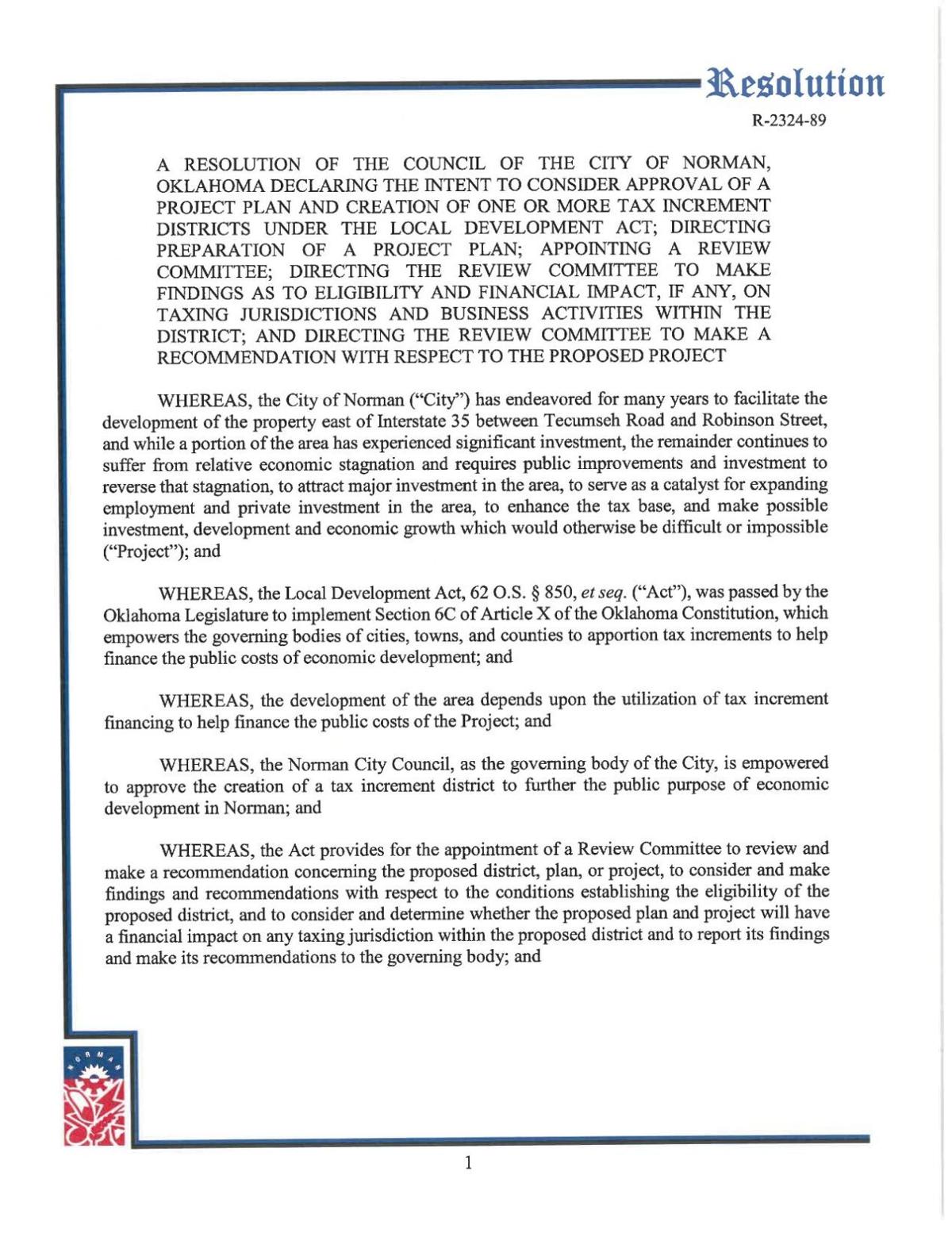 City Council resolution R-2324-89