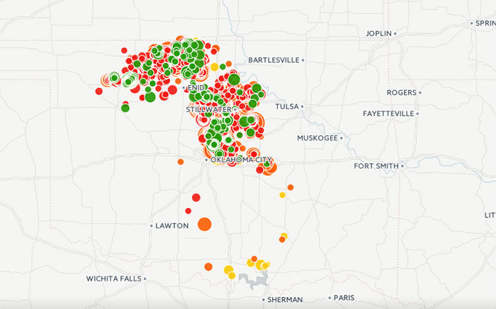 Earthquakes in Oklahoma: 2013 through 2016