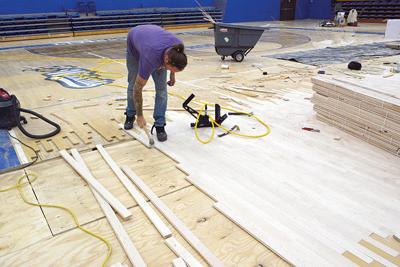 New LA gym floor installation begins