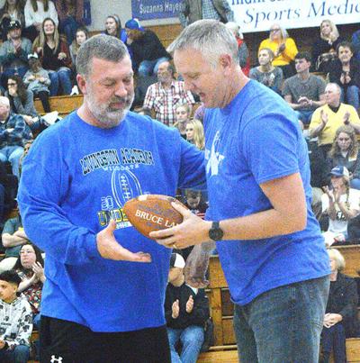Lamb presented ball commemorating wins
