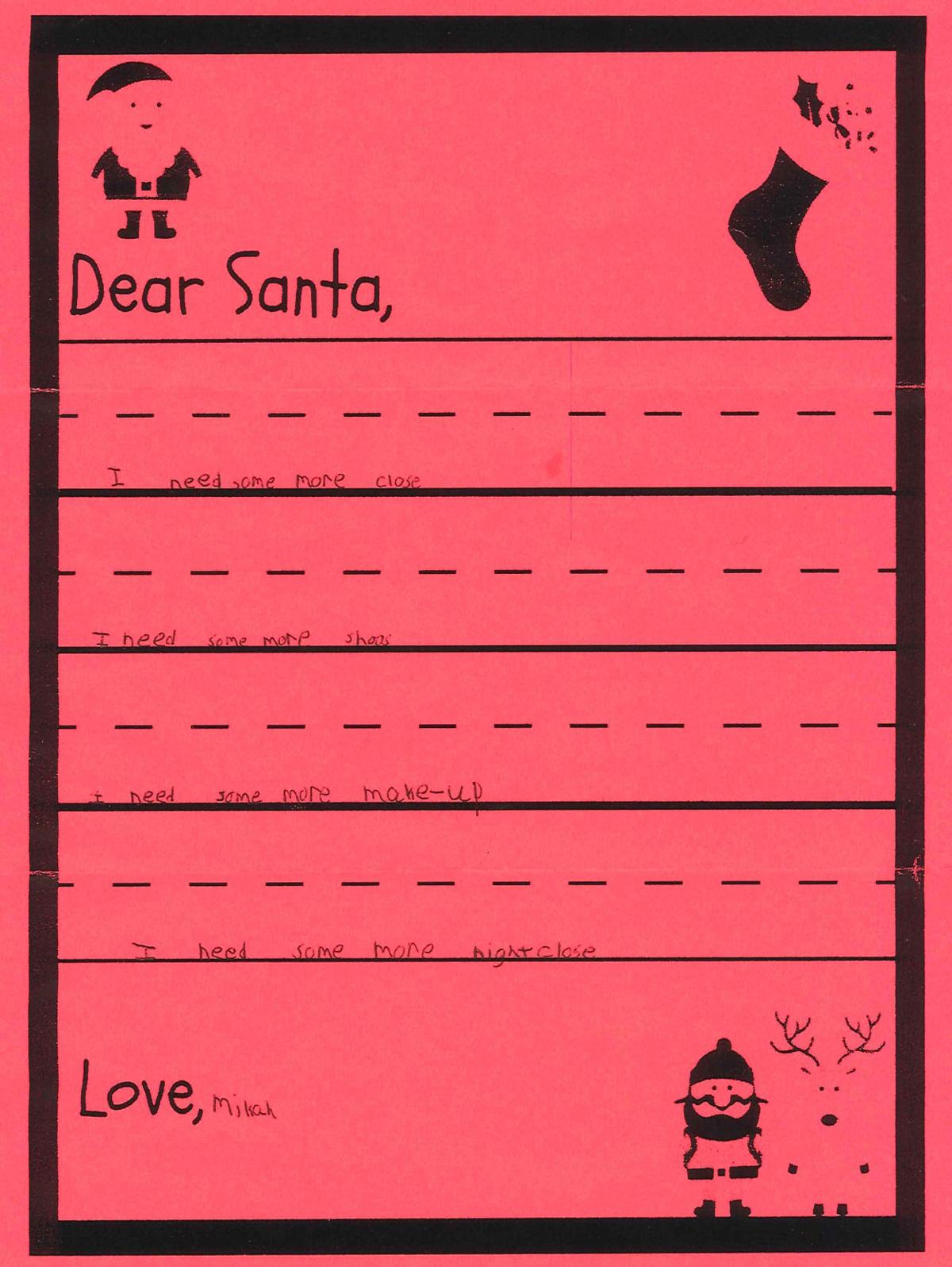 Panola County Kids Write Letters To Santa Lifestyles - pink sniper roblox code