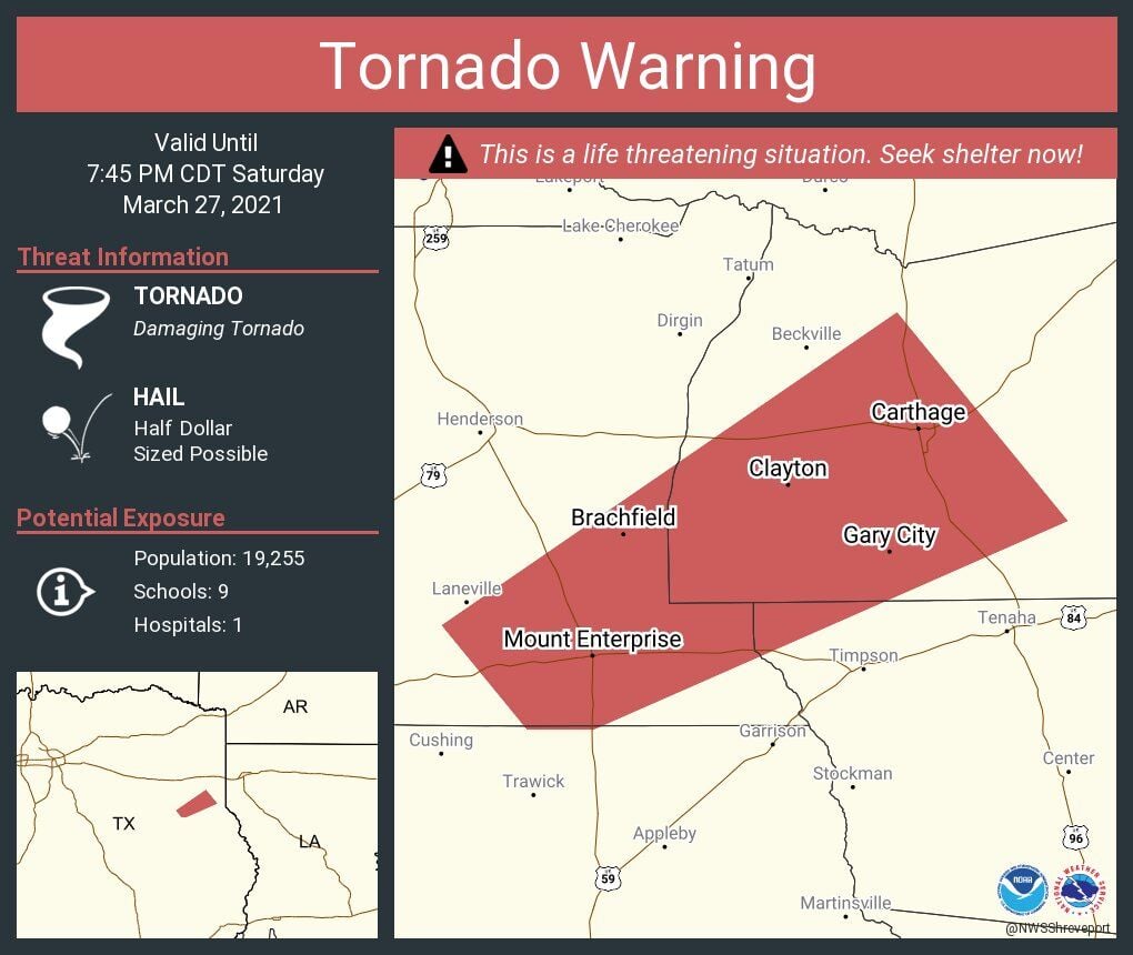 Weather Updates Tornado Warning Issued For Panola County Through 7 45 P M General Panolawatchman Com