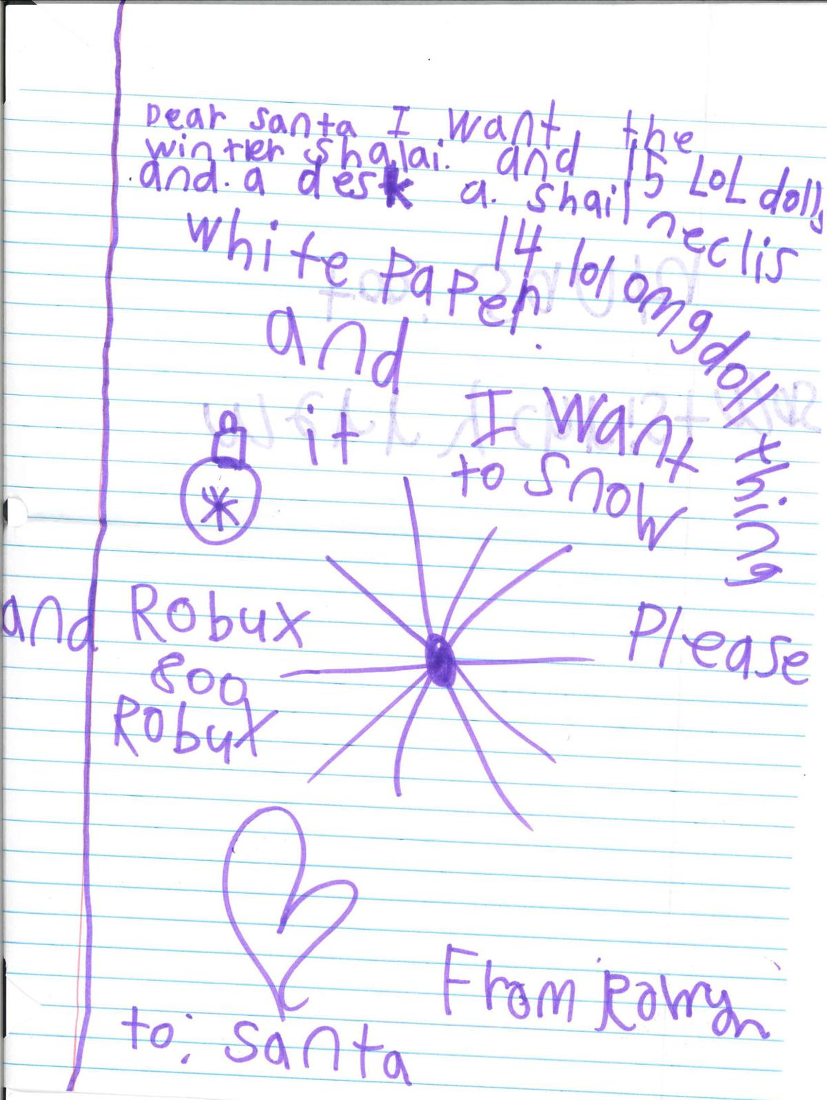 Panola County Kids Write Letters To Santa Lifestyles Panolawatchman Com - roblox santas boat ride trailer