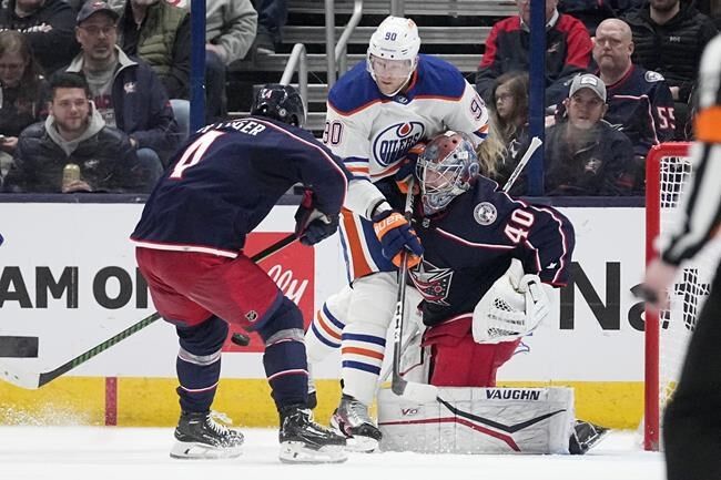 Blue Jackets beat Oilers 4-2 as McDavid gets 100th point of season