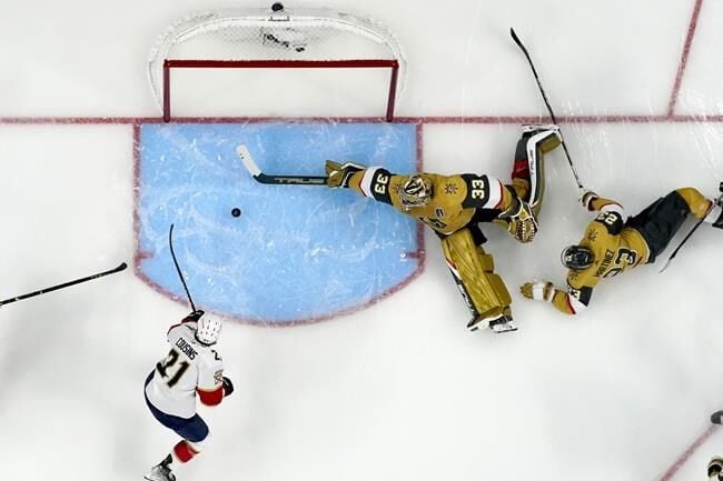 Vegas Golden Knights right wing Jonathan Marchessault (81) scores a goal  against the Florida Panthers during the first period of Game 1 of the NHL  hockey Stanley Cup Finals, Saturday, June 3