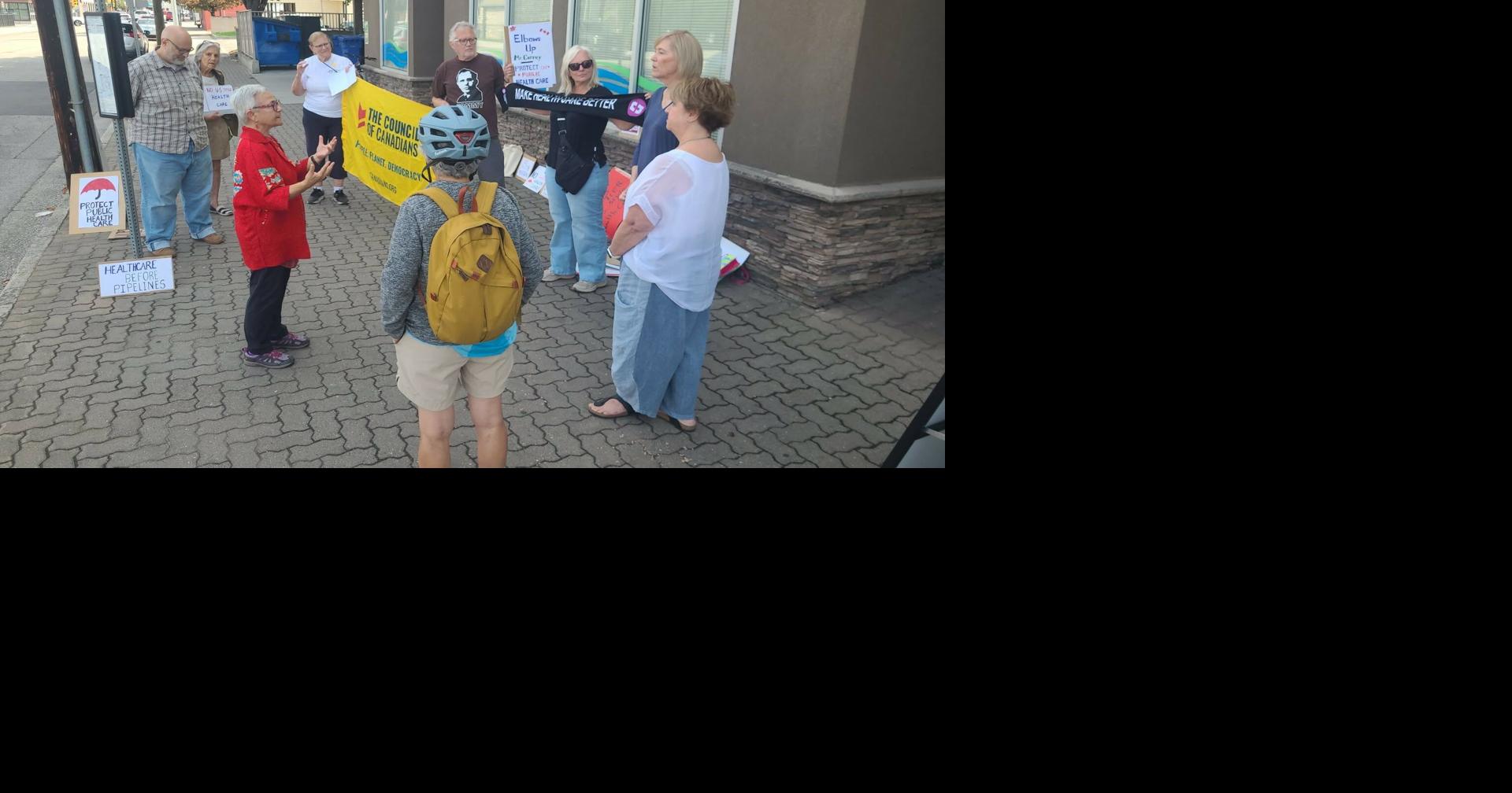 Protesting two-tier healthcare in Penticton