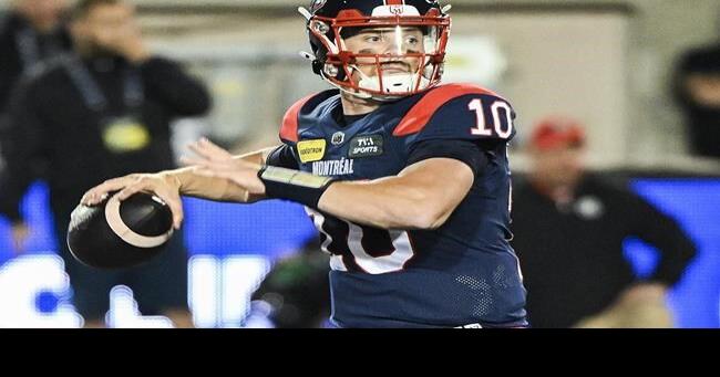 Alouettes quarterback Davis Alexander to make first CFL start against Tiger-Cats